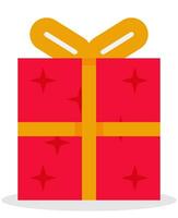 Navidad regalo caja icono, de colores diseño. vector aislado en blanco antecedentes. Navidad fiesta ornamento diseño