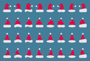 santa or christmas hat icon set. simple vector for Christmas holiday ornament designs such as greeting cards, banners, flyers, social media.