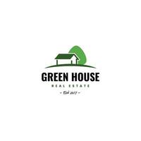 gratis verde hogar logo modelo diseño vector ilustración.