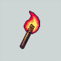 píxel Arte ilustración antorcha. pixelado antorcha. antorcha pixelado para el píxel Arte juego y icono para sitio web y vídeo juego. antiguo colegio retro vector