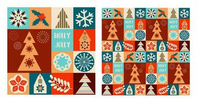 Geometric Christmas ornament. Seamless background for postcard, poster, covers. vector