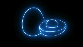 animated video of a boiled egg icon with a glowing neon effect