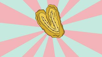 Animated fried banana icon with a rotating background video