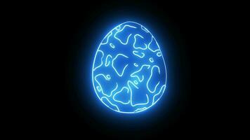 animated video of a quail egg icon with a glowing neon effect