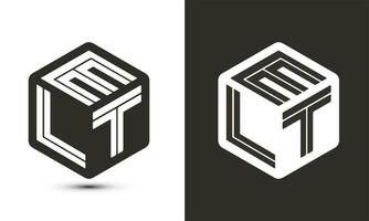 ELT letter logo design with illustrator cube logo, vector logo modern alphabet font overlap style.