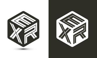 EXR letter logo design with illustrator cube logo, vector logo modern alphabet font overlap style.