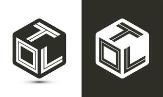 tol letra logo diseño con ilustrador cubo logo, vector logo moderno alfabeto fuente superposición estilo.