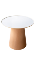 Modern round coffee table or end table isolated on transparent background, The Luxury white round wooden table, PNG File