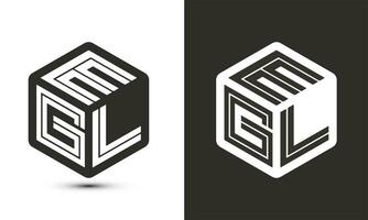 EGL letter logo design with illustrator cube logo, vector logo modern alphabet font overlap style.