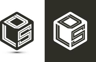 DLS letter logo design with illustrator cube logo, vector logo modern alphabet font overlap style.