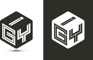 IGY letter logo design with illustrator cube logo, vector logo modern alphabet font overlap style.