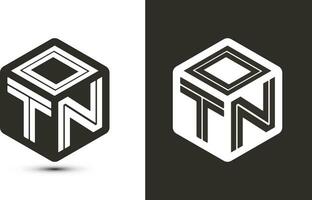 OTN letter logo design with illustrator cube logo, vector logo modern alphabet font overlap style.