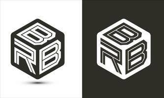 brb letter logo design with illustrator cube logo, vector logo modern alphabet font overlap style.