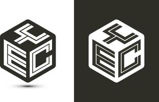 YEC letter logo design with illustrator cube logo, vector logo modern alphabet font overlap style.