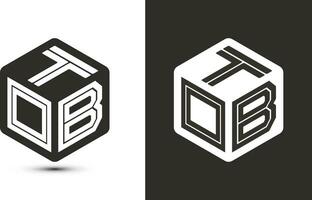 TOB letter logo design with illustrator cube logo, vector logo modern alphabet font overlap style.