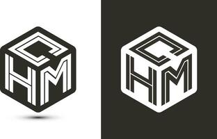 CHM letter logo design with illustrator cube logo, vector logo modern alphabet font overlap style.