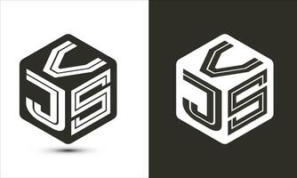 VJS letter logo design with illustrator cube logo, vector logo modern alphabet font overlap style.