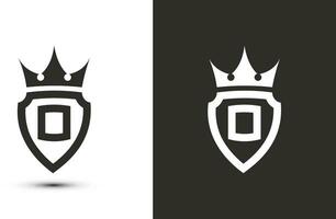 letter o initials signature logotype. Elegant logo icon vector design. Luxury shield crown sign.