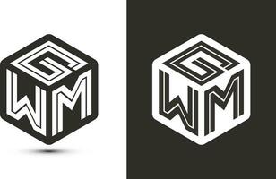 GWM letter logo design with illustrator cube logo, vector logo modern alphabet font overlap style.