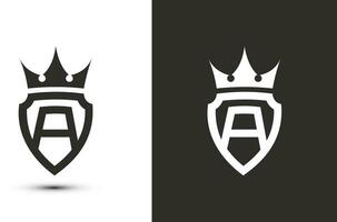 letra un iniciales firma logotipo elegante logo icono vector diseño. lujo proteger corona signo.