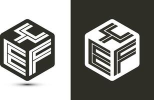 yef letter logo design with illustrator cube logo, vector logo modern alphabet font overlap style.