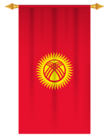 Kyrgyzstan flag vertical pennant isolated png