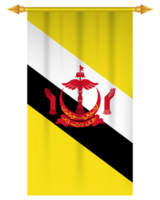 Brunei flag vertical pennant isolated png