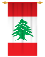 Lebanon flag vertical pennant isolated png