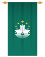 Macau flag vertical pennant isolated png