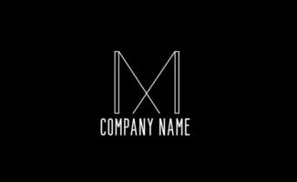 minimalist letter M logo design vector