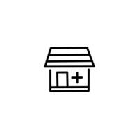 Pharmacy Building Line Icon vector