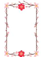 Sakura Border Frame PNG Transparent Background Ai Generative