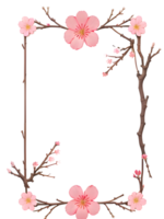 Sakura Border Frame PNG Transparent Background Ai Generative