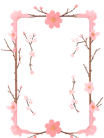 Sakura Border Frame PNG Transparent Background Ai Generative