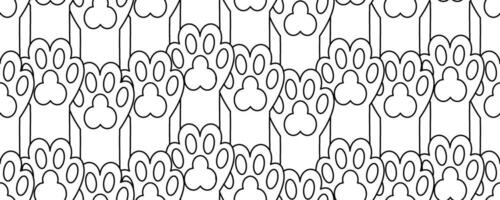 outline paw print seamless pattern vector