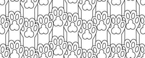 outline paw print seamless pattern vector