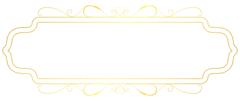 Vintage message frame rococo baroque gold color png