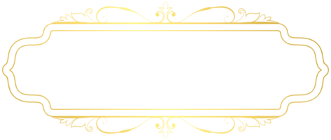 Vintage message frame rococo baroque gold color png