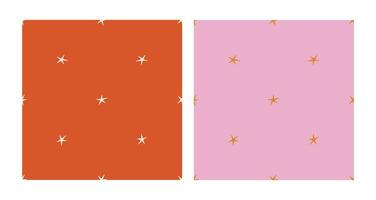 Simple stars pattern set. Festive ornament in retro style. Christmas seamless abstract texture vector