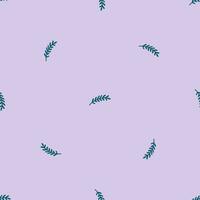 Simple seamless pattern with abstract violet branch. Winter season concept. Hand drawn vector texture for wallpaper, prints, wrapping, textile