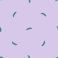 Simple seamless pattern with abstract violet branch. Winter season concept. Hand drawn vector texture for wallpaper, prints, wrapping, textile