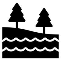 lake glyph icon vector