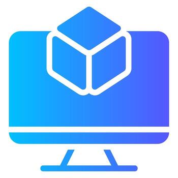 3d modeling gradient icon vector