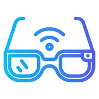 smart glasses gradient icon vector