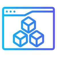 3d programming gradient icon vector