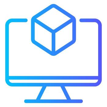 3d modeling gradient icon vector