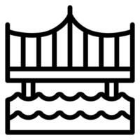 icono de línea de puente vector