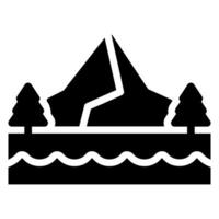 mountain glyph icon vector