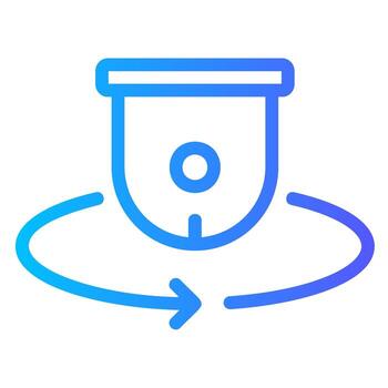 icono de gradiente de cámara de seguridad vector