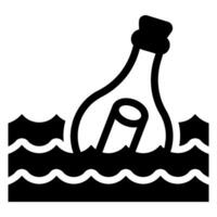 message in a bottle glyph icon vector